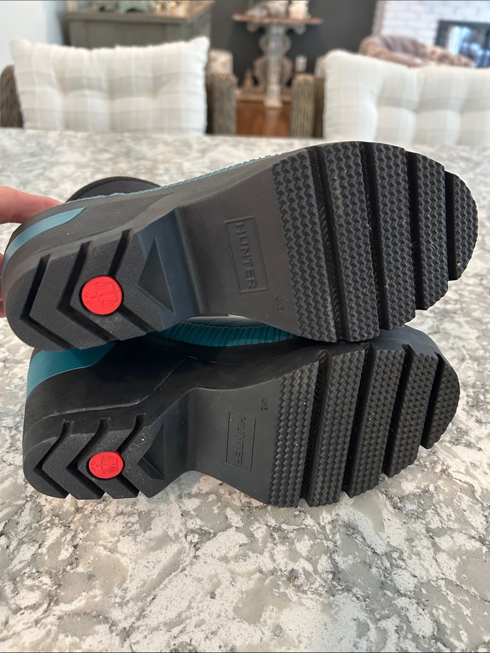 Hunter Teal Neoprene-Trim Heeled Chelsea Boots - Picture 5 of 8